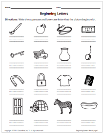 Beginning Letters Match