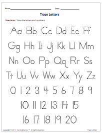 Trace Letters Worksheet